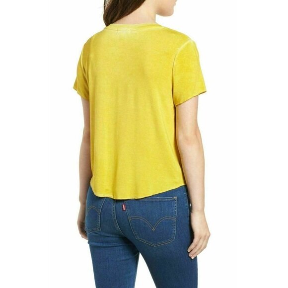 Ten Sixty Sherman Women's Meet & Greet V-Neck Tee Size Medium Yellow - Picture 7 of 12